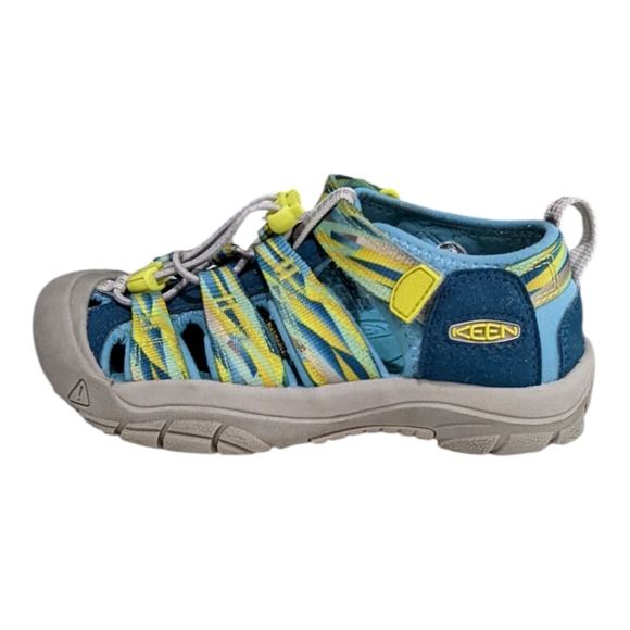 Keen Teal Green Blue Abstract Kids Newport H2 Waterproof Sandal Boy Girl Size 1 - Picture 1 of 12